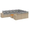 vidaXL 11 pcs conjunto sof&aacute;s de jardim c/ almofad&otilde;es vime PE bege