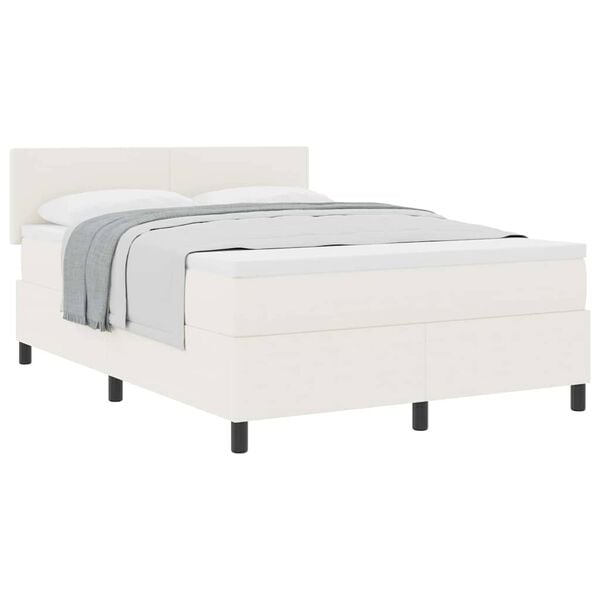 vidaXL Cama Box Manual Creme e Branco 203 x 160 x 88 cm