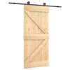 vidaXL Porta Deslizante Natural e Preto 95 x 210 cm
