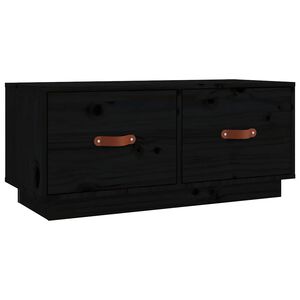 vidaXL M&oacute;vel de TV 80x34x35 cm madeira de pinho maci&ccedil;a preto