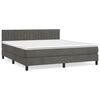 vidaXL Cama com molas/colch&atilde;o 160x200 cm veludo cinzento-escuro