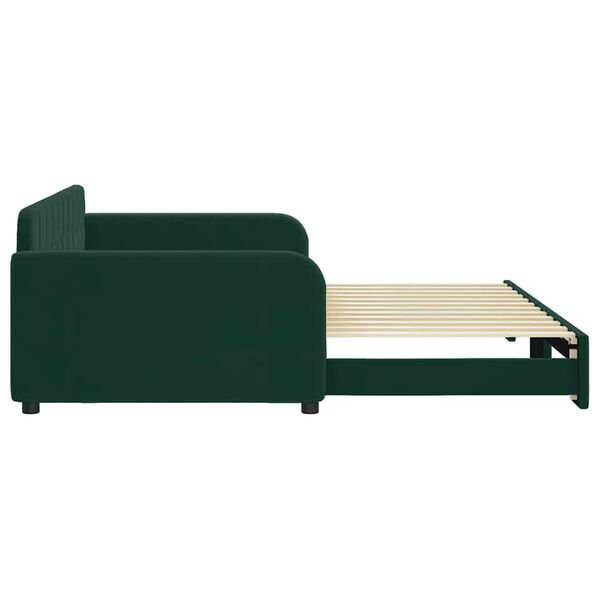 vidaXL Sof&aacute;-cama com gavet&atilde;o 100x200 cm veludo verde-escuro
