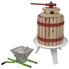 vidaXL 2 pcs conjunto de prensa e triturador de fruta e vinho