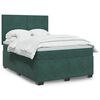 vidaXL Cama com molas/colch&atilde;o 140x190 cm veludo verde-escuro