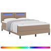 vidaXL Cama Box com colch&atilde;o Cappuccino 140 x 190 cm Couro sint&eacute;tico