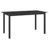 vidaXL Mesa de jardim em alum&iacute;nio e vidro 150x90x74 cm preto