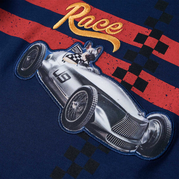 T-shirt de manga comprida para criança azul-escuro 128