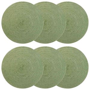 vidaXL Sousplat de Juta 6 unid. Verde-azeitona 100% Juta Tossa