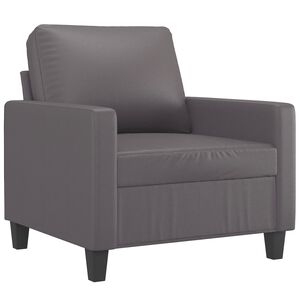 vidaXL Poltrona 60 cm couro artificial cinzento