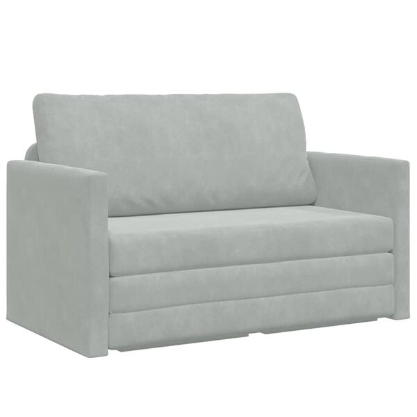 vidaXL Sofá-Cama Cinzento-claro 124 x 204 x 61 cm Veludo