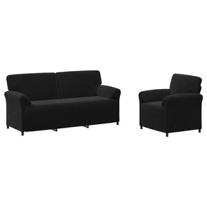 vidaXL Conjunto de Sof&aacute;s 2 unid. Preto Veludo