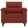 vidaXL Poltrona 60 cm couro artificial vermelho tinto