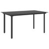 vidaXL Mesa de jantar para jardim 150x80x74 cm a&ccedil;o e vidro preto