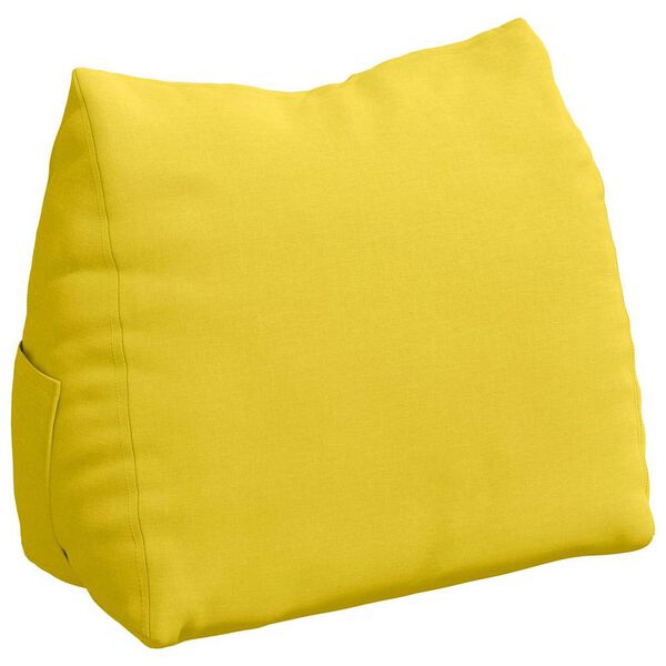 vidaXL Travesseiro para Costas Amarelo Claro 60 x 20 x 50 cm tecido