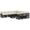 vidaXL Conjunto de Sof&aacute; de Jardim 12 unid. Preto vime PE