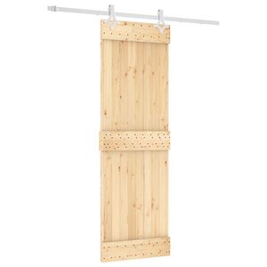 vidaXL Porta Deslizante Natural e Branco 70 x 210 cm
