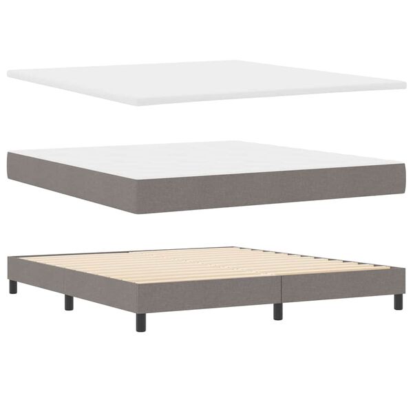 vidaXL Cama Box com colch&atilde;o Cinzento-acastanhado 180 x 200 cm tecido