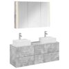 vidaXL Conjunto de M&oacute;veis para Banheiro 4 pcs Cinzento Cimento