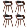 vidaXL Cadeiras jantar 4 pcs madeira curvada e couro artificial
