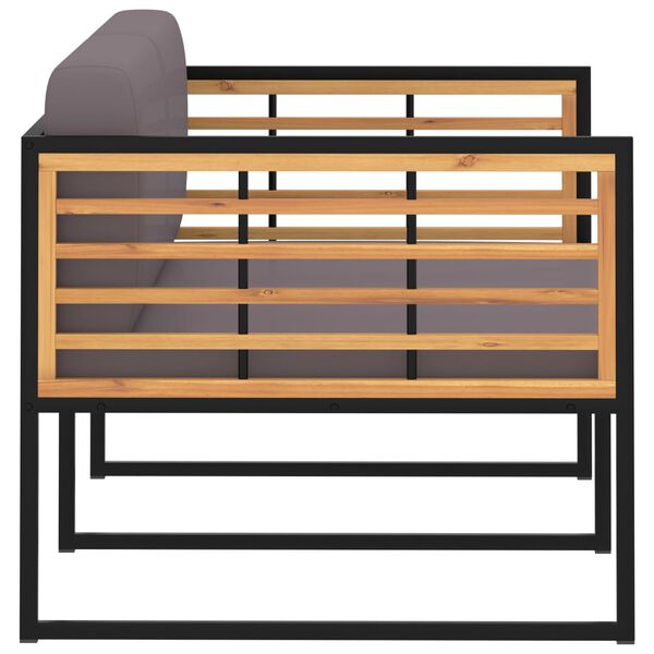 vidaXL 5 pcs conjunto lounge de jardim madeira de ac&aacute;cia maci&ccedil;a e a&ccedil;o