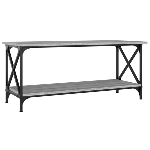 vidaXL Mesa de centro 100x45x45cm derivados madeira/ferro cinza sonoma