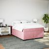 vidaXL Cama com molas/colchão 160x200 cm veludo rosa