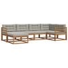 vidaXL Conjunto de Sof&aacute;s para Exterior 6 pcs Natural e Cinzento-Claro