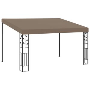 vidaXL Gazebo de parede 4x3x2,5 m cinzento-acastanhado