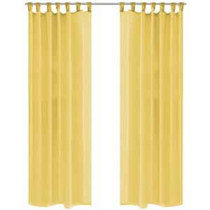 vidaXL Cortinas em voile 2 pcs 140x175 cm amarelo