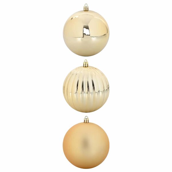 vidaXL Conjunto de Bolas de Natal XXL 3 pcs Ouro Pl&aacute;stico