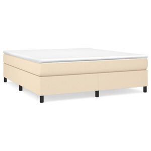 vidaXL Estrutura de cama com molas 160x200 cm tecido cor creme