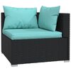 vidaXL 9 pcs conjunto lounge de jardim c/ almofad&otilde;es vime PE preto