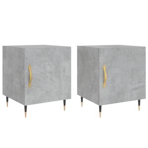 vidaXL Mesa cabeceira 2pcs 40x40x50 cm derivados madeira cinza cimento