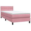 vidaXL Cama com molas/colch&atilde;o 80x220 cm veludo rosa