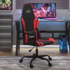 vidaXL Cadeira de gaming couro artificial preto e vermelho