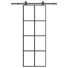 vidaXL Porta deslizante c/ conj. ferragens 76x205cm vidro ESG/alum&iacute;nio