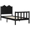 vidaXL Estrutura de cama com cabeceira 90x190 cm madeira maciça preto