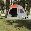 vidaXL Tenda familiar estilo Igloo 6 pessoas imperm. cinza/laranja