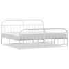 vidaXL Estrutura de cama com cabeceira e p&eacute;s 193x203 cm metal branco