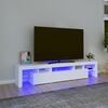 vidaXL Móvel de TV com luzes LED 200x36,5x40 cm branco