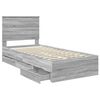 vidaXL Estrutura da Cama com gaveta Cinza Sonoma 90 x 200 cm