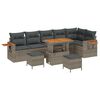 vidaXL Conjunto de Sof&aacute; de Jardim 9 unid. Cinzeto vime PE