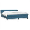 vidaXL Cama com molas/colch&otilde;es 180x210 cm veludo azul-escuro