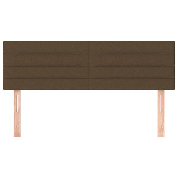 vidaXL Cabeceiras castanho-escuro 144x5x78/88 cm tecido