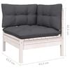 vidaXL 4 pcs conjunto lounge de jardim c/ almofad&otilde;es pinho maci&ccedil;o