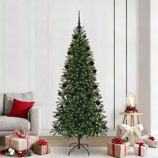 vidaXL &Aacute;rvore de Natal Artificial com 300 LEDs Verde 210 cm PE e PVC
