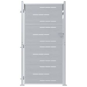 vidaXL Port&atilde;o de Jardim Prateado 85 x 196 cm A&ccedil;o inoxid&aacute;vel