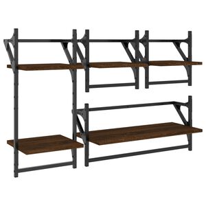 vidaXL 4 pcs prateleiras parede derivados de madeira carvalho castanho