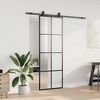 vidaXL Porta deslizante c/ conj. ferragens 76x205cm vidro ESG preto