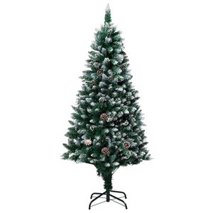 vidaXL &Aacute;rvore de Natal artificial com pinhas e neve branca 150 cm